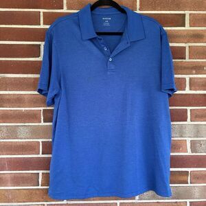Haggar Blue Short Sleeve Polo Shirt Men’s Sz L A3536